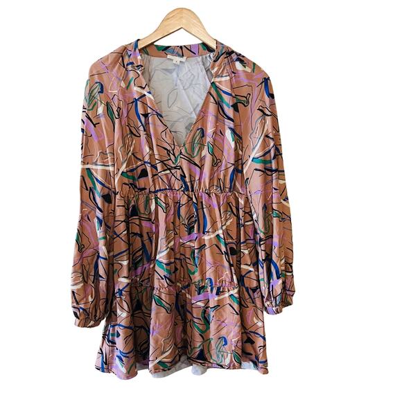 Open Edit Abstract Print Tiered Dress Size S Small - Picture 7 of 10